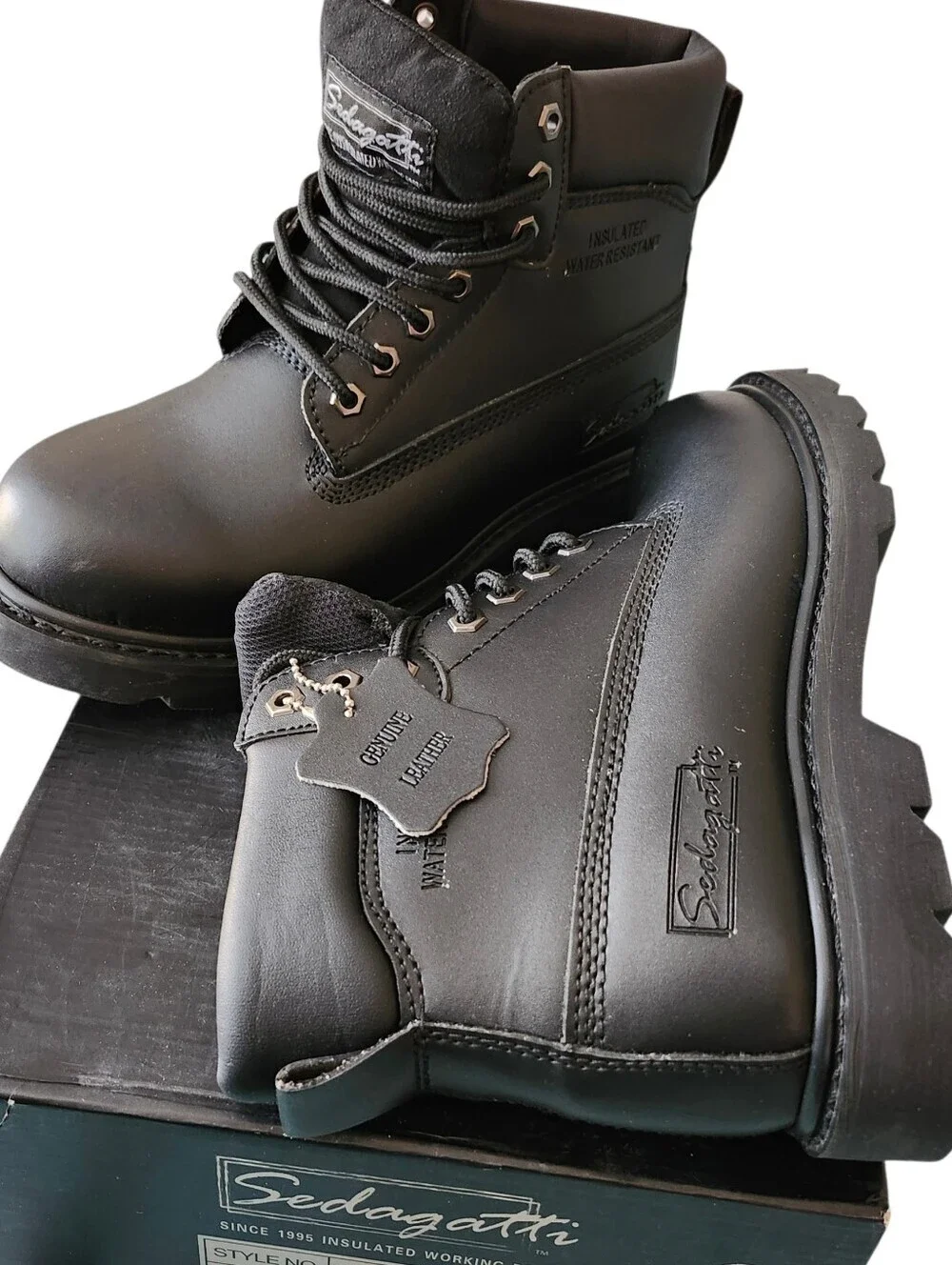 Men’s Black Lace-Up Work Boots